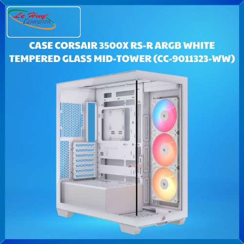 Vỏ máy tính CORSAIR 3500X RS-R ARGB WHITE TEMPERED GLASS MID-TOWER (CC-9011323-WW)