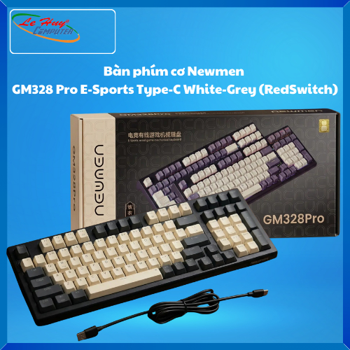 Bàn phím cơ Newmen GM328 Pro E-Sports Type-C White-Grey (RedSwitch)