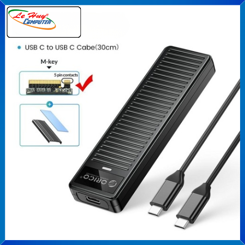 Hộp đựng ổ cứng/ Box ổ cứng SSD ORICO M.2 SATA Type C to USB-A (PDDM2C3-BK-EP) Black