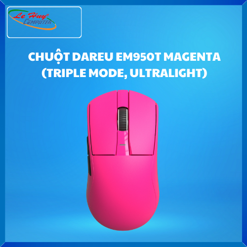 Chuột Máy Tính Không Dây DAREU EM950T MAGENTA (TRIPLE MODE, ULTRALIGHT)
