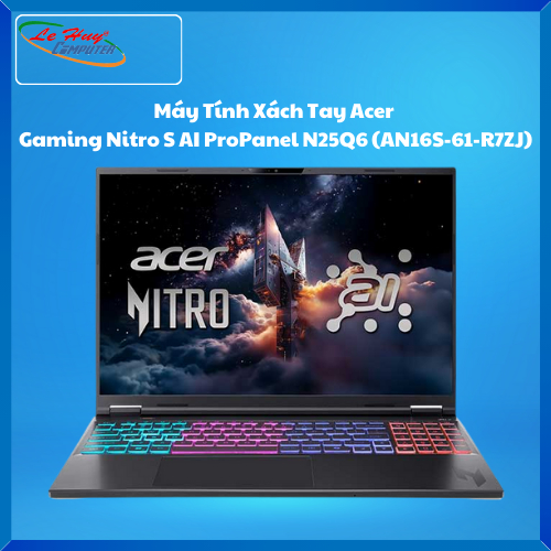Máy Tính Xách Tay/Laptop Acer Gaming Nitro S AI ProPanel N25Q6 (AN16S-61-R7ZJ) (AMD Ryzen AI 7 350; 16GB; 512GB SSD; RTX5060/8GB; 16inch 2K+; Win11; Đen; NH.QXFSV.002)