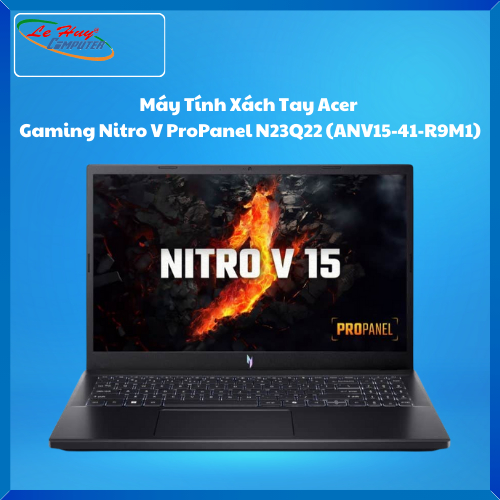 Máy Tính Xách Tay/Laptop Acer Gaming Nitro V ProPanel N23Q22 (ANV15-41-R9M1) (R5-7535HS; 16GB; 512GB SSD; RTX3050/6GB; 15.6inch FHD; Win11; Đen; NH.QPFSV.004)