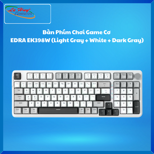 Bàn Phím Gaming Cơ EDRA EK398W (Light Gray + White + Dark Gray)