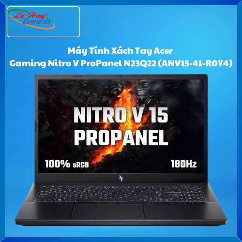 Máy Tính Xách Tay/Laptop Acer Gaming Nitro V ProPanel N23Q22 (ANV15-41-R0Y4) (R7-7735HS; 16GB; 512GB SSD; RTX4050/6GB; 15.6inch FHD; Win11; Đen; NH.QPESV.004)