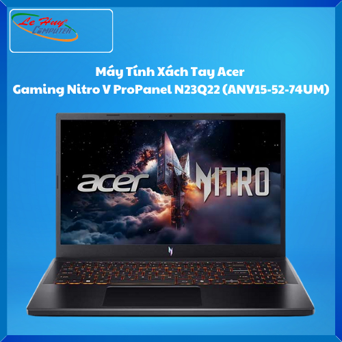 Máy Tính Xách Tay/Laptop Acer Gaming Nitro V ProPanel N23Q22 (ANV15-52-74UM) (Core 7 240H; 16GB; 512GB SSD; RTX3050/6GB; 15.6inch FHD; Win11; Đen; NH.QUBSV.003)