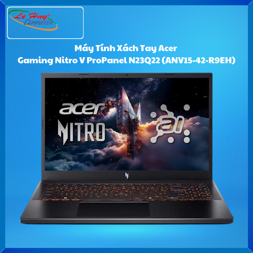 Máy Tính Xách Tay/Laptop Acer Gaming Nitro V ProPanel N23Q22 (ANV15-42-R9EH) (AMD Ryzen 7 7445HS; 16GB; 512GB SSD; RTX4050/6GB; 15.6inch FHD; Win11; Đen; NH.U2ZSV.001)
