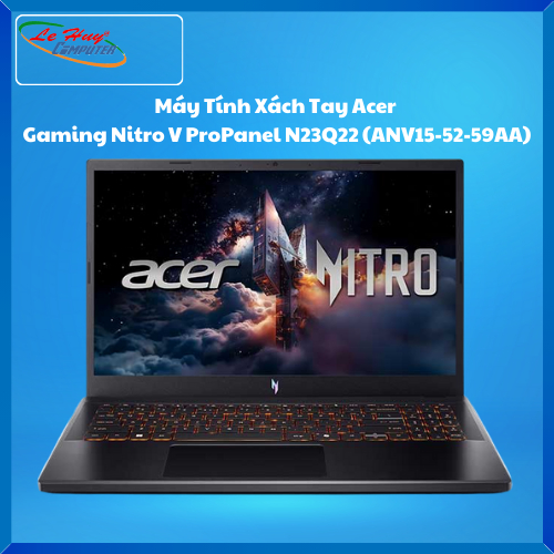 Máy Tính Xách Tay/Laptop Acer Gaming Nitro V ProPanel N23Q22 (ANV15-52-59AA) (i5-13420H; 16GB; 512GB SSD; RTX5050; 15.6inch FHD; Win11 Home; Đen; NH.QZ9SV.002)