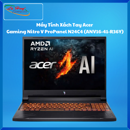 Máy Tính Xách Tay/Laptop Acer Gaming Nitro V ProPanel N24C4 (ANV16-41-R36Y) (R7-8845HS; 16GB; 512GB SSD; RTX4050/6GB; 16inch WUXGA; Win11; Đen; NH.QP1SV.004)
