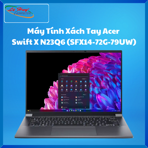 Máy Tính Xách Tay/Laptop Acer Swift X N23Q6 (SFX14-72G-79UW) (Ultra 7 155H; 32GB; 1TB SSD; RTX4070/8GB; 14.5inch 2.8K; Win11; Xám; NX.KTUSV.001)