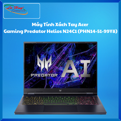 Máy Tính Xách Tay/Laptop Acer Gaming Predator Helios N24C1 (PHN14-51-99Y8) (Ultra 9 185H; 32GB; 1TB SSD; RTX 4060/8GB; 14.5inch WQXGA; Win11; Đen; NH.QRPSV.001)