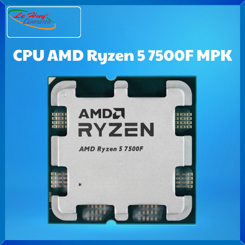 CPU AMD Ryzen 5 7500F MPK (Tray Kèm Quạt) (AMD AM5 - 6 Core - 12 Thread - Base 3.7Ghz - Turbo 5.0Ghz - Cache 38MB - No iGPU)