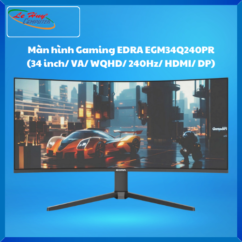 Màn hình Gaming EDRA EGM34Q240PR (34 inch/ VA/ WQHD/ 240Hz/ HDMI/ DP)