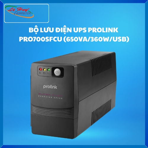 Bộ Lưu Điện UPS PROLINK PRO700SFCU (650VA/360W/USB)
