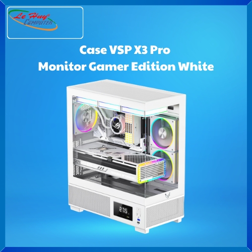 Vỏ Case Máy Tính VSP X3 Pro Monitor Gamer Edition White
