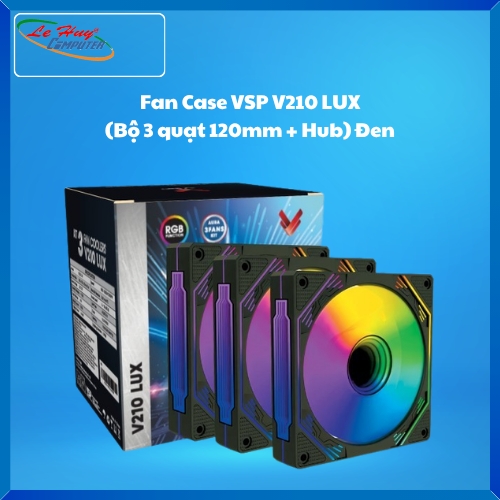 Fan Case VSP V210 LUX (Bộ 3 quạt 120mm + Hub) Đen