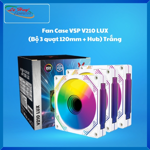 Fan Case VSP V210 LUX (Bộ 3 quạt 120mm + Hub) Trắng