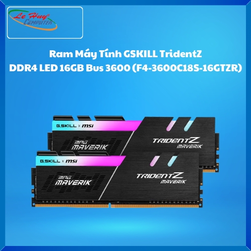 Ram Máy Tính GSKILL TridentZ DDR4 LED 16GB Bus 3600 (F4-3600C18S-16GTZR)