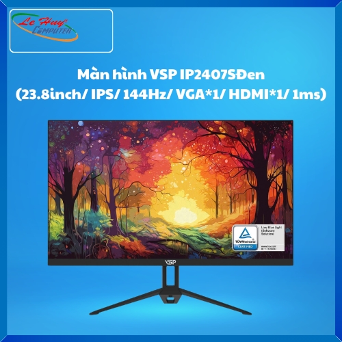 Màn Hình Máy Tính VSP IP2407S Đen (23.8inch/ IPS/ 144Hz/ VGA*1/ HDMI*1/ 1ms)