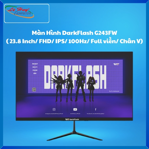 Màn Hình Máy Tính DarkFlash G243FW ( 23.8 Inch/ FHD/ IPS/ 100Hz/ Full viền/ Chân V)