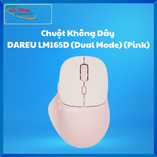 Chuột Máy Tính Không Dây DAREU LM165D (Dual Mode) (Pink)