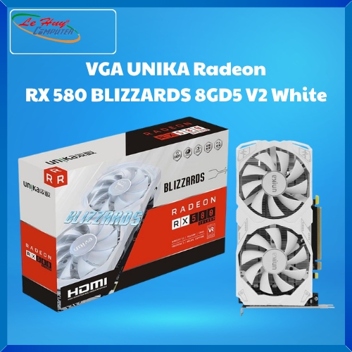 Card Màn Hình - VGA UNIKA Radeon RX 580 BLIZZARDS 8GD5 V2 White