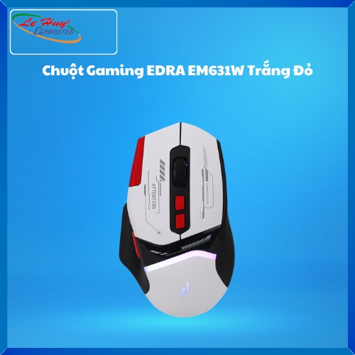 Chuột Gaming EDRA EM631W Trắng Đỏ