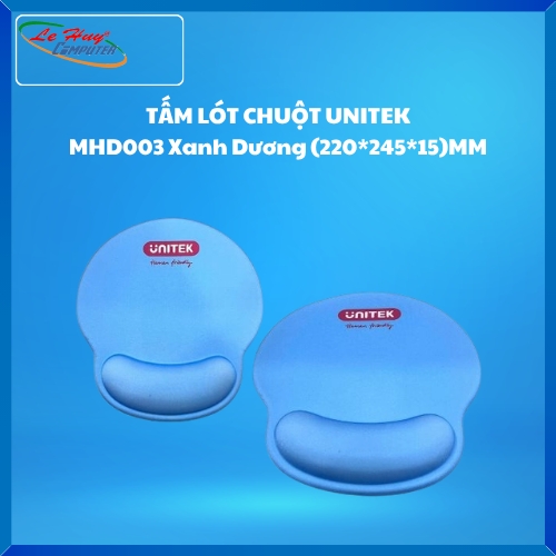 Tấm lót chuột UNITEK MHD003 Xanh Dương (220*245*15)MM