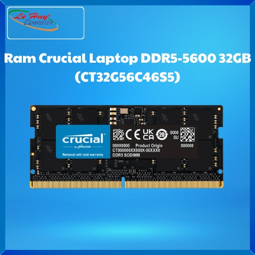 Ram Laptop Crucial DDR5-5600Mhz 32GB (CT32G56C46S5)