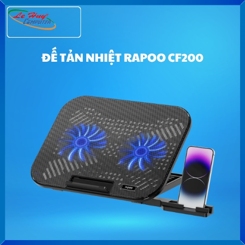 Tản Nhiệt Laptop Rapoo CF200 Black (2 Fan)