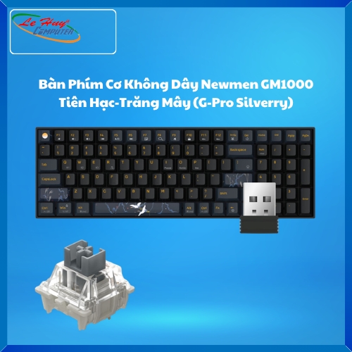 Bàn Phím Cơ Không Dây Newmen GM1000 Tiên Hạc-Trăng Mây (G-Pro Silverry)