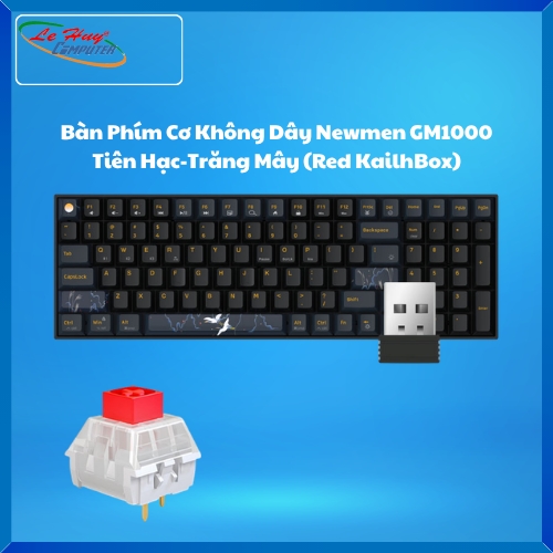 Bàn Phím Cơ Không Dây Newmen GM1000 Tiên Hạc-Trăng Mây (Red KailhBox)
