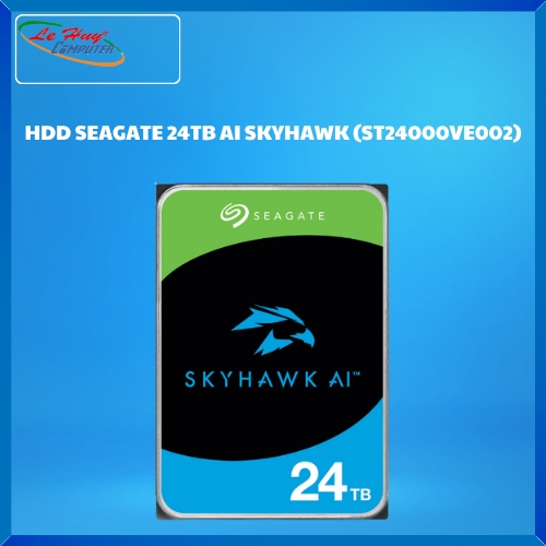 Ổ Cứng HDD Seagate SkyHawk AI 24TB 3.5 Inch SATA III (ST24000VE002)