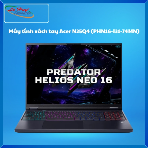 Máy Tính Xách Tay/Laptop Acer Gaming Predator Helios N25Q4 (PHN16-I31-74MN) (i7-14650HX; 32GB; 512GB SSD; RTX5050/8GB; 16Inch FHD+ 180Hz; Win11; Đen; NH.U4SSV.002)