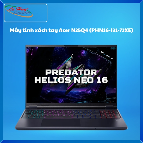 Máy Tính Xách Tay/Laptop Acer Gaming Predator Helios N25Q4 (PHN16-I31-72XE) (i7-14650HX; 32GB; 512GB SSD; RTX5060/8GB; 16Inch 2K+ 180Hz; Win11; Đen; NH.U4RSV.001)