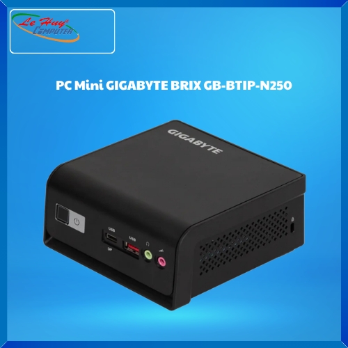 Máy tính để bàn - PC Mini GIGABYTE BRIX GB-BTIP-N250 N250 /1xD5-4800/1xNVMe/1x Sata/1xHDMI/WF/BT/1xLAN/VESA/nOS/ĐEN (6BXTWN2HWMR)