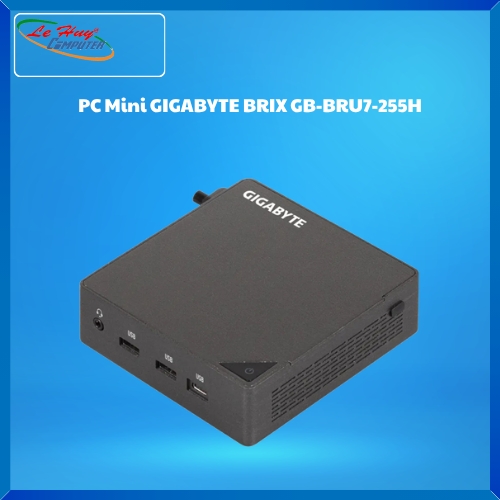 Máy tính để bàn - PC Mini GIGABYTE BRIX GB-BRU7-225H Ultra7 255H /2xD5-6400/2xNVMe/2xHDMI/1xUSB4/WF7/BT/1xLAN/VESA/nOS/ĐEN (6BXARH7SWMR)