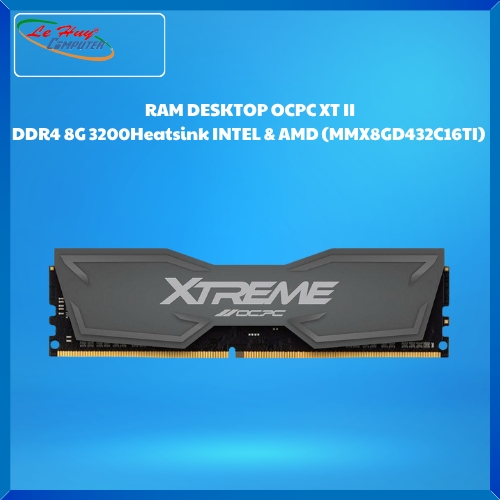 RAM Máy Tính OCPC XT II DDR4 8G 3200Mhz Heatsink INTEL & AMD (MMX8GD432C16TI) - Màu Xám