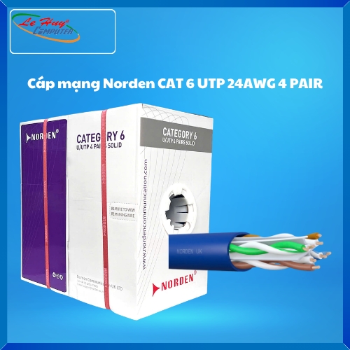 Cáp mạng Norden CAT 6 UTP 24AWG 4 PAIR 120-40001104BL | E Series | Xanh Dương | 305m/thùng