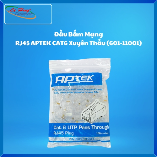 Đầu Bấm Mạng RJ45 APTEK CAT6 Xuyên Thấu (601-11001)