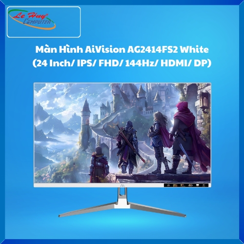 Màn Hình Máy Tính AiVision AG2414FS2 White (24 Inch/ IPS/ FHD/ 144Hz/ HDMI/ DP)