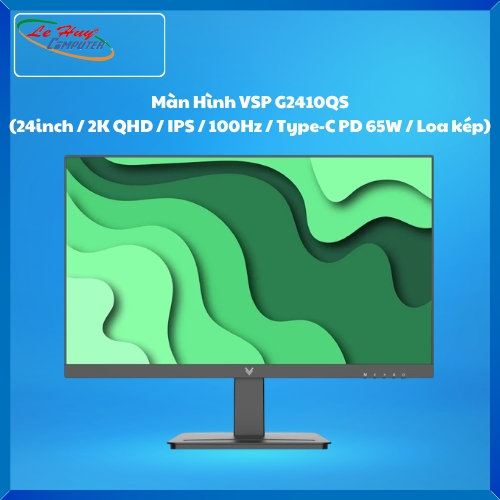 Màn Hình Máy Tính VSP G2410QS (24inch / 2K QHD / IPS / 100Hz / Type-C PD 65W / Loa kép)