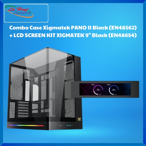 Combo Case Xigmatek PANO II Black (EN48562) + LCD SCREEN KIT XIGMATEK 9 Inch Black (EN48654)