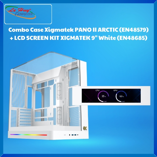 Combo Case Xigmatek PANO II ARCTIC (EN48579) + LCD SCREEN KIT XIGMATEK 9 Inch White (EN48685)