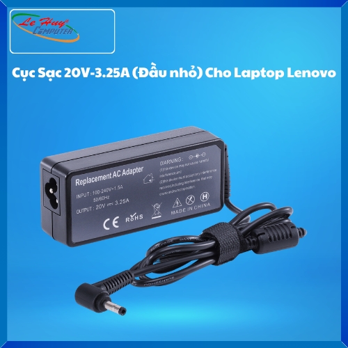 Cục Sạc 20V-3.25A (Đầu nhỏ) Cho Laptop Lenovo 100-14IBY,100-14IBD,100-15IBD,100-15IBY,100S-14IBR 110-15AST,110-15IBR,Lenovo Flex 3-1480,U41-70,B50-70,Yoga 500-15IBD,500-14IBD,500-14ISK,510-14AST,510-14IKB,500-15IHW,500-15ISK,510-15ISK,510-15IKB
