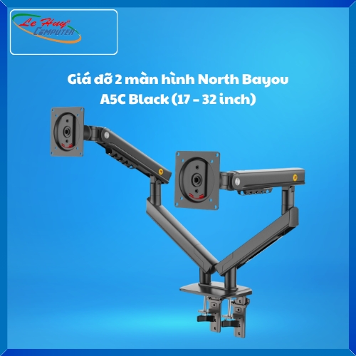 Giá đỡ 2 màn hình North Bayou A5-C Black (17 – 32 inch)