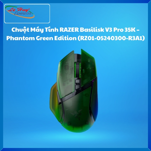 Chuột Máy Tính RAZER Basilisk V3 Pro 35K – Phantom Green Edition (RZ01-05240300-R3A1)