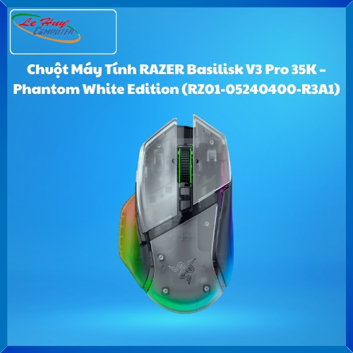 Chuột Máy Tính RAZER Basilisk V3 Pro 35K – Phantom White Edition (RZ01-05240400-R3A1)