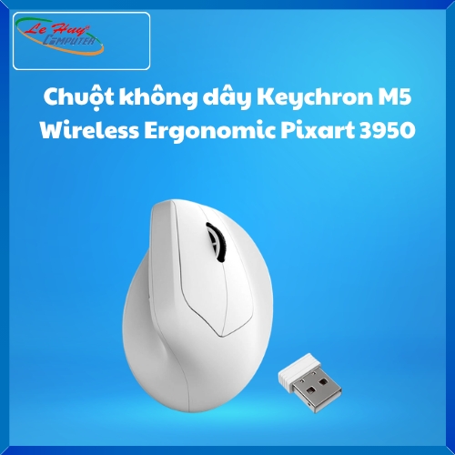 Chuột không dây Keychron M5 Wireless Ergonomic Pixart 3950 White