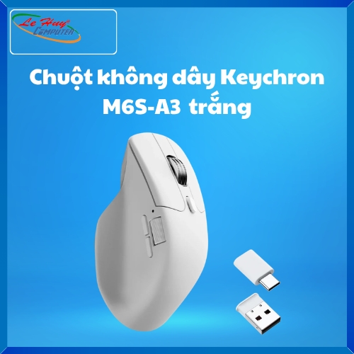 Chuột không dây Keychron M6S-A3  Trắng
