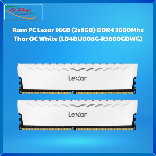Ram Máy Tính Lexar DDR4 16GB (2x8GB) 3600Mhz Thor OC White (LD4BU008G-R3600GDWG)